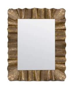 Made Goods Lara Rectangle Mirror Warm Golden Tin