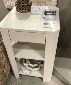 Made Goods Lena Single Nightstand Pristine Faux Raffia