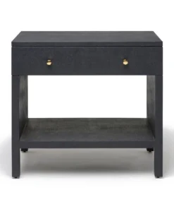 Made Goods Maris Double Nightstand Dark Navy Faux Belgian Linen New Arrivals