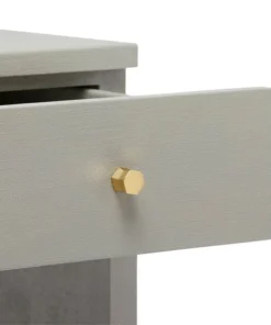 Made Goods Maris Double Nightstand Light Grey Faux Belgian Linen