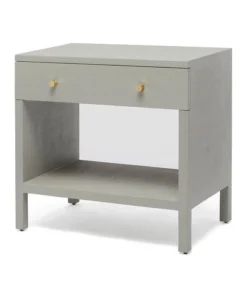 Made Goods Maris Double Nightstand Light Grey Faux Belgian Linen