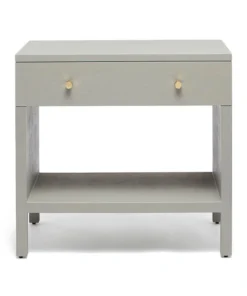 Made Goods Maris Double Nightstand Light Grey Faux Belgian Linen
