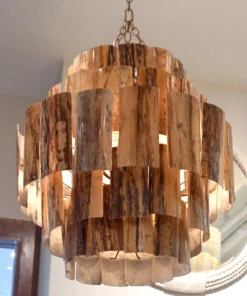 Made Goods Marjorie Chandelier Dark Natural Banana Bark