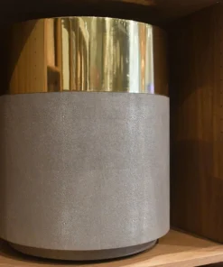 Made Goods Maxine Stool Brass And Sand Faux Shagreen New Arrivals