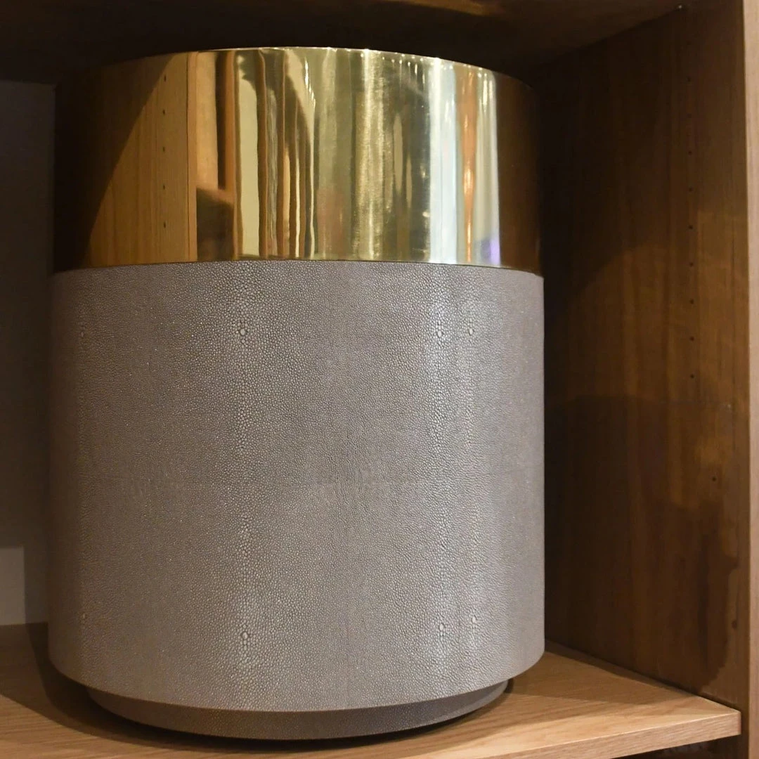 Made Goods Maxine Stool Brass And Sand Faux Shagreen New Arrivals 2 Made Goods Maxine Stool Brass And Sand Faux Shagreen New Arrivals