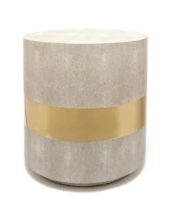 Made Goods New Arrivals Maxine Side Table Brass And Sand Faux Shagreen