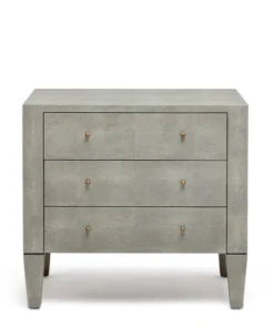 Made Goods Sorin 3 Drawer Double Nightstand Castor Gray Faux Shagreen New Arrivals
