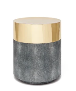 Made Goods New Arrivals Maxine Stool Brass And Cool Gray Faux Shagreen