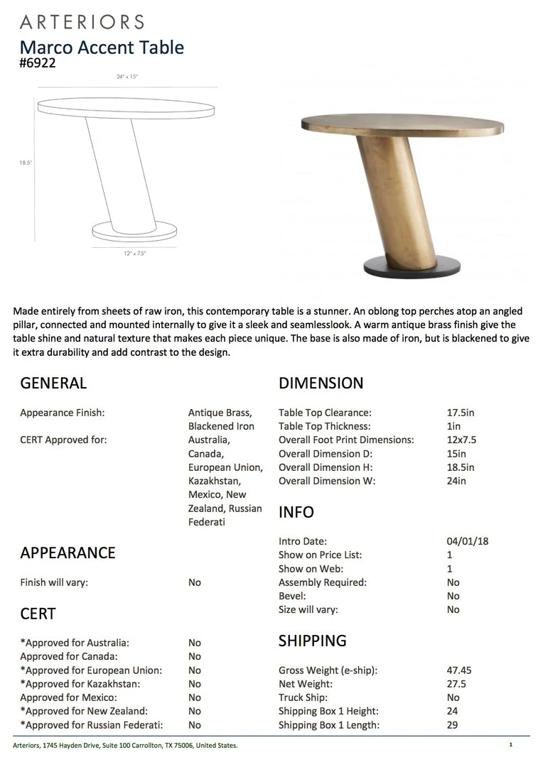 Arteriors Home Marco Accent Table New Arrivals 5 Arteriors Home Marco Accent Table New Arrivals