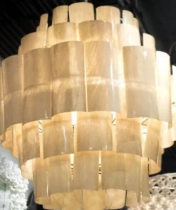 Made Goods Marjorie Chandelier Resin Coated Banana Bark New Arrivals