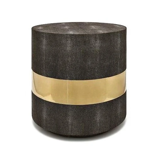 Made Goods Maxine Side Table Brass And Mushroom Faux Shagreen New Arrivals 1 Made Goods Maxine Side Table Brass And Mushroom Faux Shagreen New Arrivals