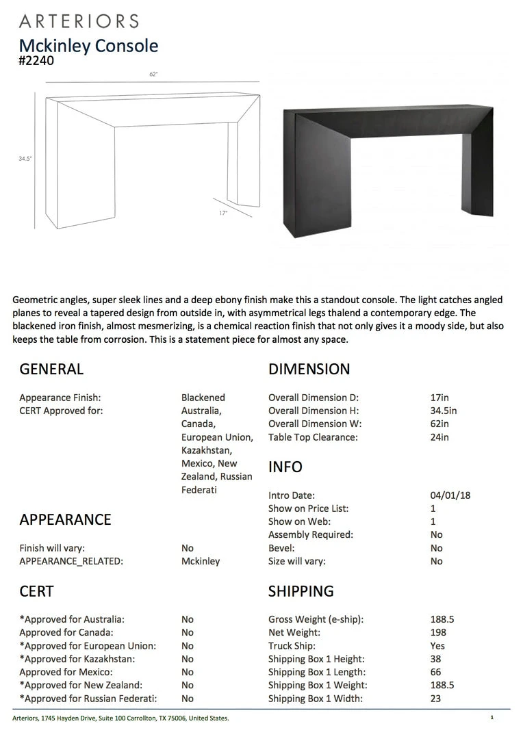 Arteriors Home New Arrivals Mckinley Console 5 Arteriors Home New Arrivals Mckinley Console