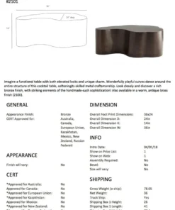 Arteriors Home New Arrivals Meadow Cocktail Table Bronze