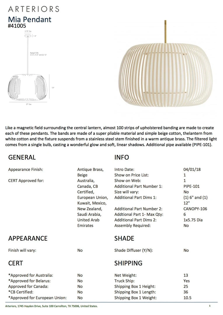 Arteriors Home Mia Pendant New Arrivals 5 Arteriors Home Mia Pendant New Arrivals