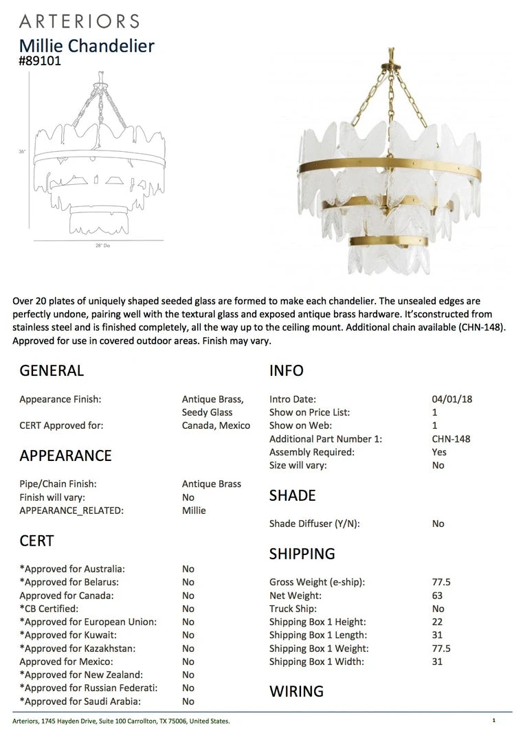 Arteriors Home New Arrivals Millie Chandelier 5 Arteriors Home New Arrivals Millie Chandelier