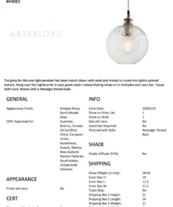 Arteriors Home Monica Pendant 12 Arteriors Home Monica Pendant