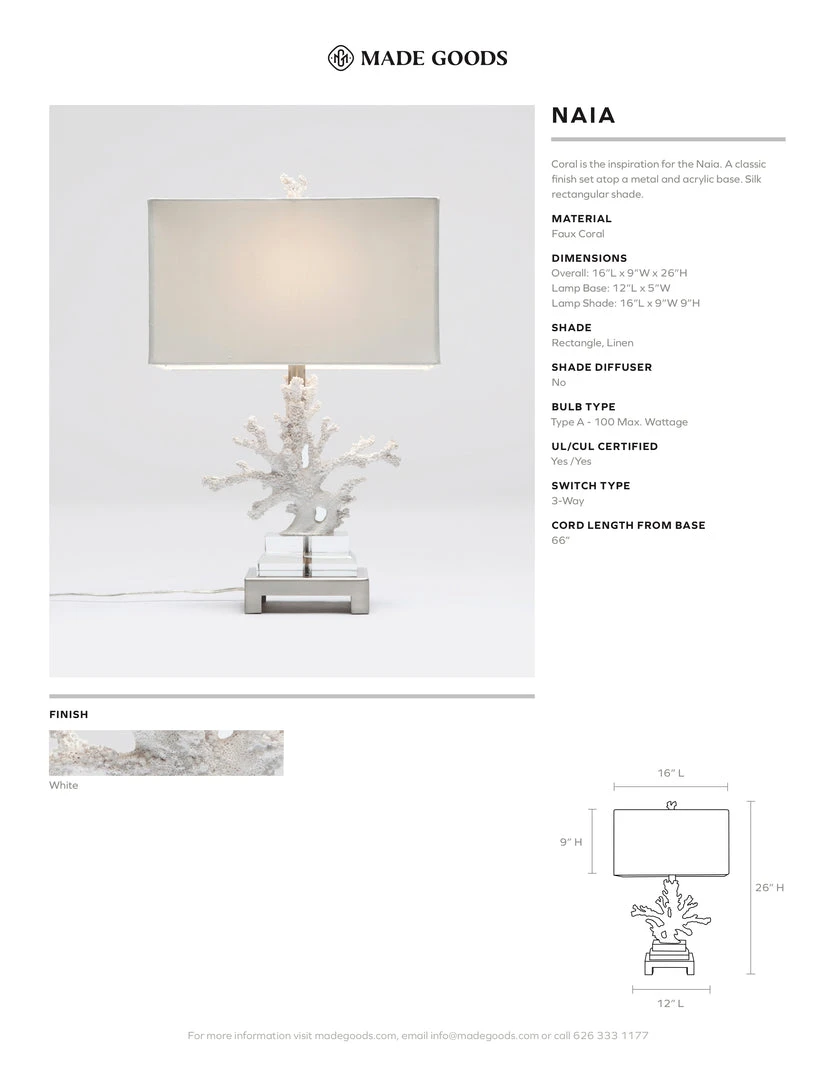 Made Goods New Arrivals Naia Table Lamp White Faux Coral 4 Made Goods New Arrivals Naia Table Lamp White Faux Coral