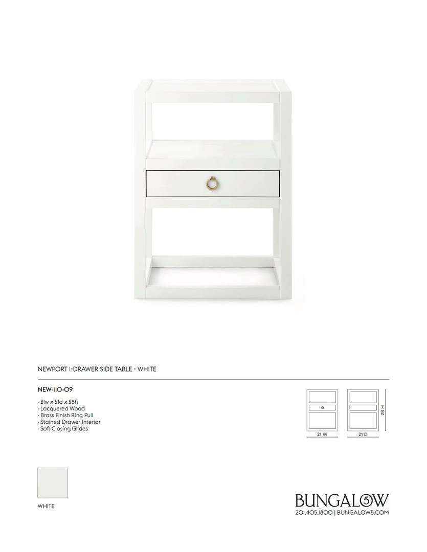 Bungalow 5 Newport One Drawer Side Table New Arrivals 5 Bungalow 5 Newport One Drawer Side Table New Arrivals