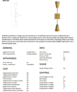 Arteriors Home Nadia Sconce Antique Brass 15 Arteriors Home Nadia Sconce Antique Brass