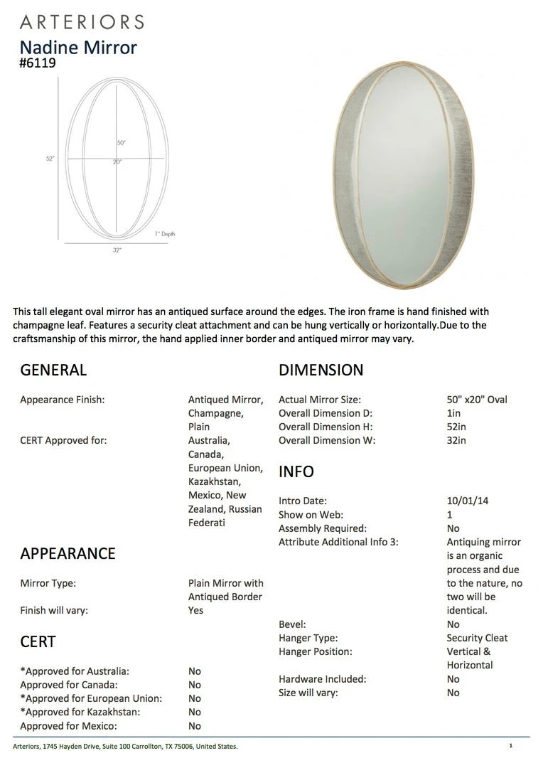 Arteriors Home Nadine Mirror New Arrivals 5 Arteriors Home Nadine Mirror New Arrivals