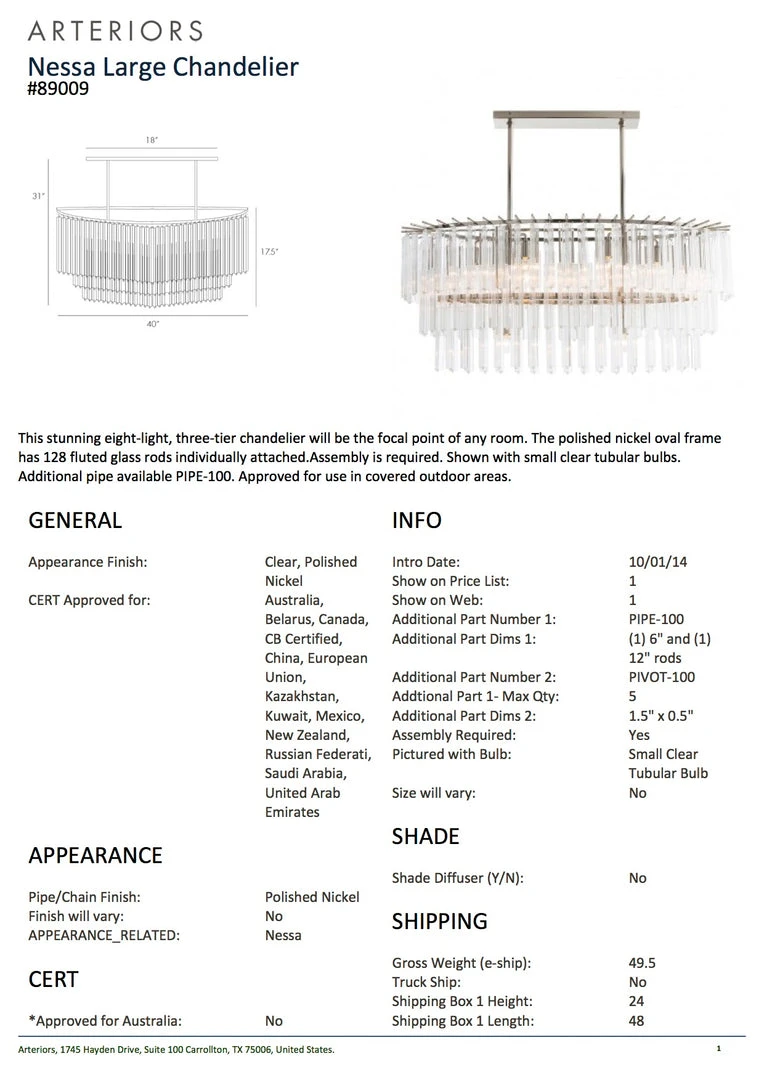 Arteriors Home Nessa Chandelier Oval Nickel New Arrivals 5 Arteriors Home Nessa Chandelier Oval Nickel New Arrivals