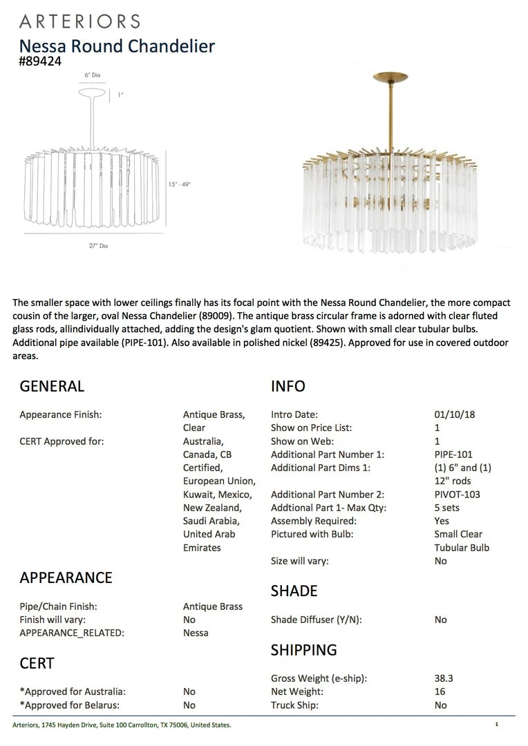 Arteriors Home Nessa Chandelier Round Antique Brass New Arrivals 5 Arteriors Home Nessa Chandelier Round Antique Brass New Arrivals