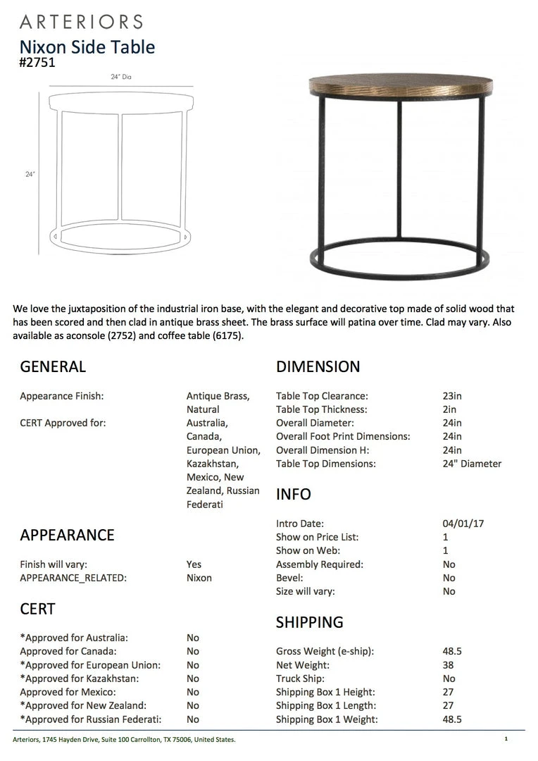 Arteriors Home New Arrivals Nixon Side Table 5 Arteriors Home New Arrivals Nixon Side Table