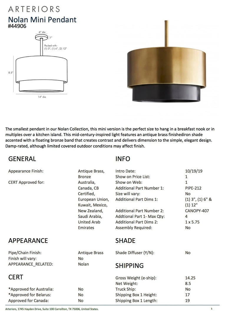 Arteriors Home Nolan Mini Pendant Black New Arrivals 5 Arteriors Home Nolan Mini Pendant Black New Arrivals