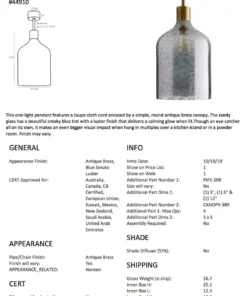 Arteriors Home Noreen Pendant Smoke Blue Luster New Arrivals