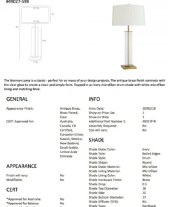 Arteriors Home Norman Lamp Antique Brass