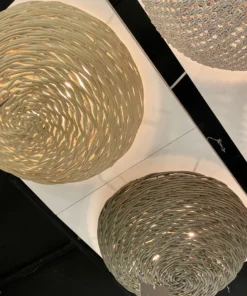 Palecek Wisteria Flush Mount Gray Wicker And Pewter New Arrivals