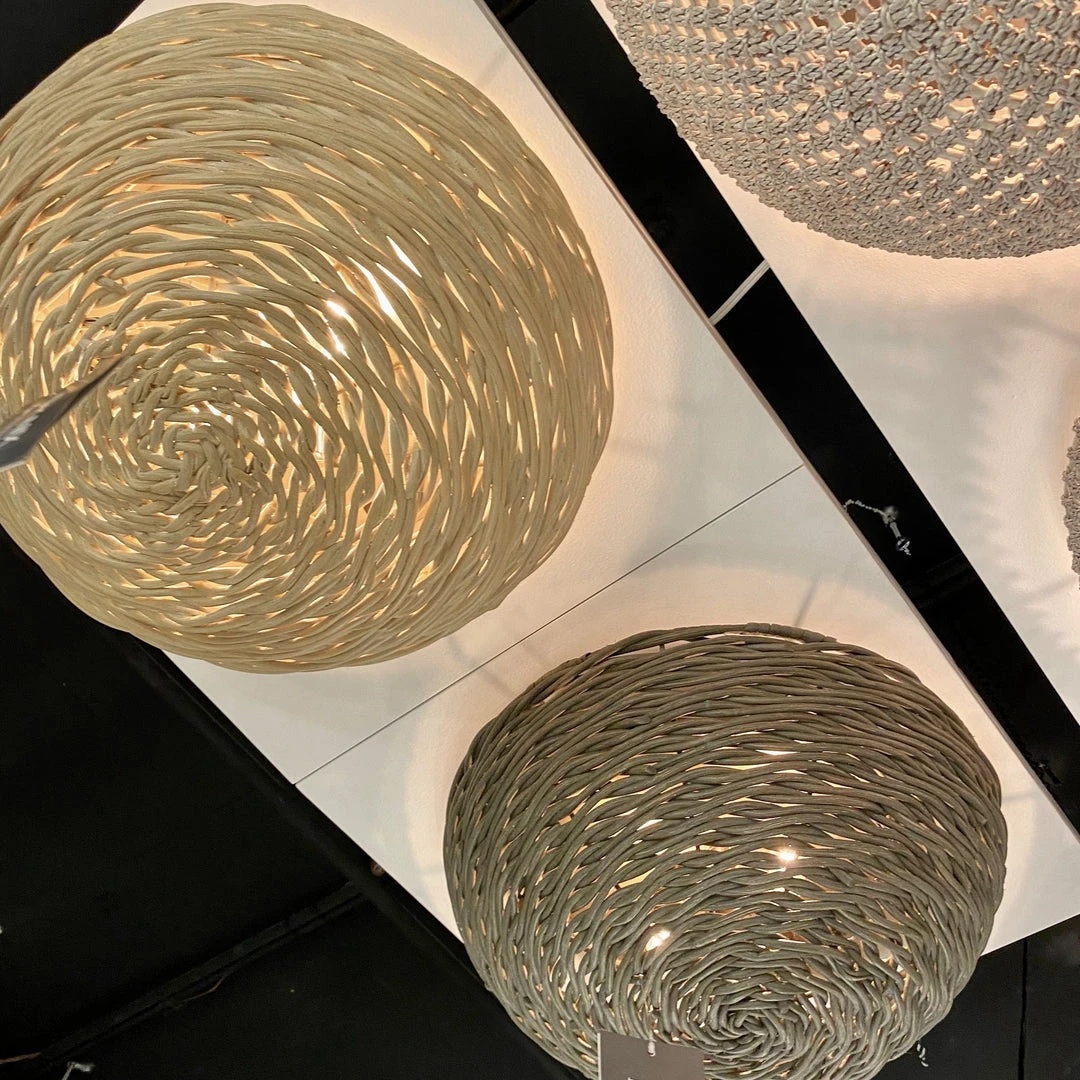 Palecek Wisteria Flush Mount Gray Wicker And Pewter New Arrivals 2 Palecek Wisteria Flush Mount Gray Wicker And Pewter New Arrivals