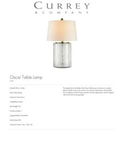 Currey And Company New Arrivals Oscar Table Lamp