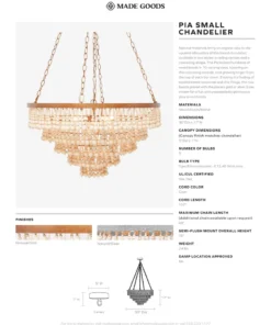 Made Goods Pia Small Chandelier Gold New Arrivals