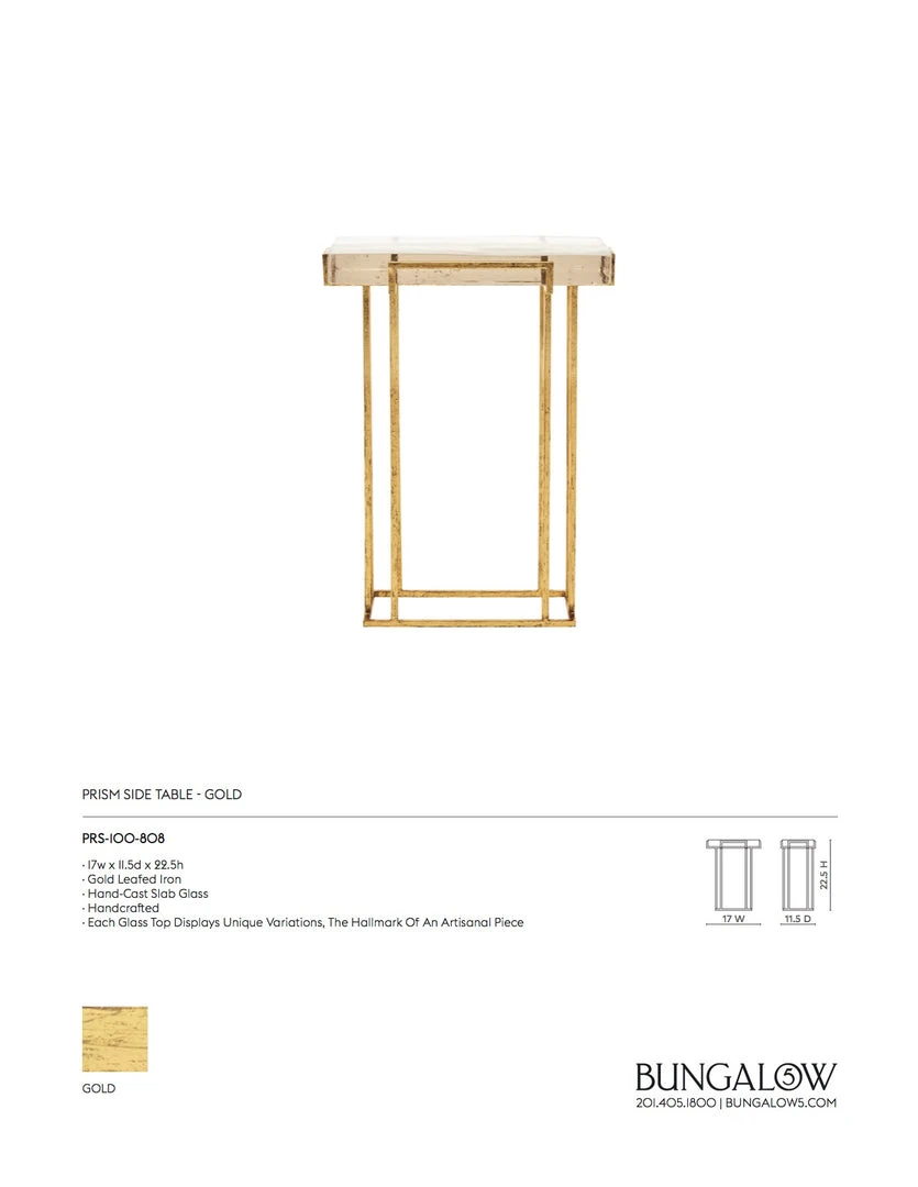Bungalow 5 New Arrivals Prism Side Table Gold 4 Bungalow 5 New Arrivals Prism Side Table Gold