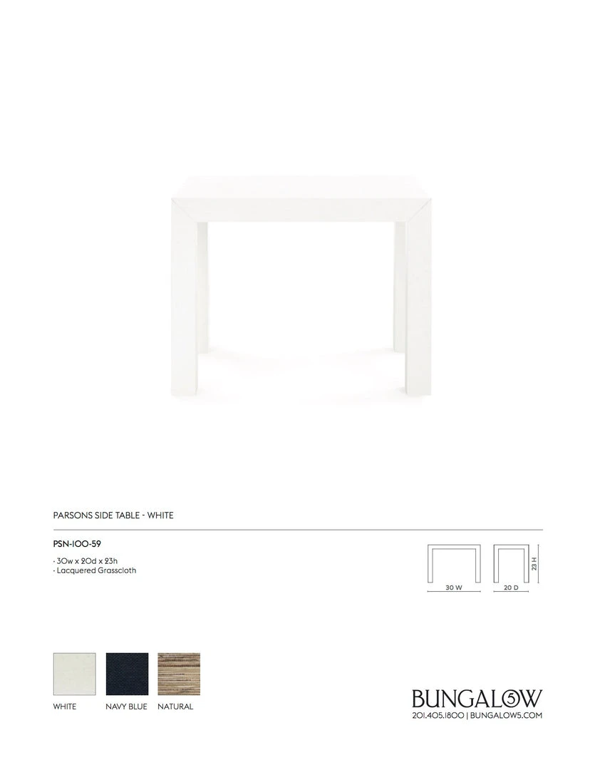 Bungalow 5 Parsons Side Table White New Arrivals 5 Bungalow 5 Parsons Side Table White New Arrivals