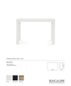 Bungalow 5 New Arrivals Parsons Console Table White
