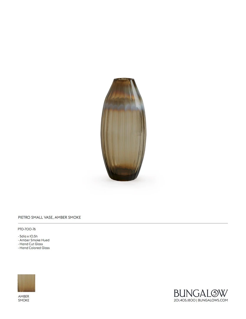 Bungalow 5 New Arrivals Pietro Vase Amber Smoke Two Sizes 5 Bungalow 5 New Arrivals Pietro Vase Amber Smoke Two Sizes