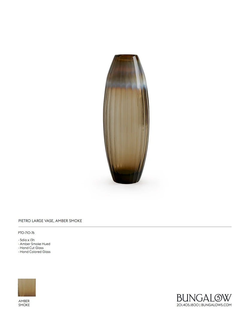 Bungalow 5 New Arrivals Pietro Vase Amber Smoke Two Sizes 4 Bungalow 5 New Arrivals Pietro Vase Amber Smoke Two Sizes