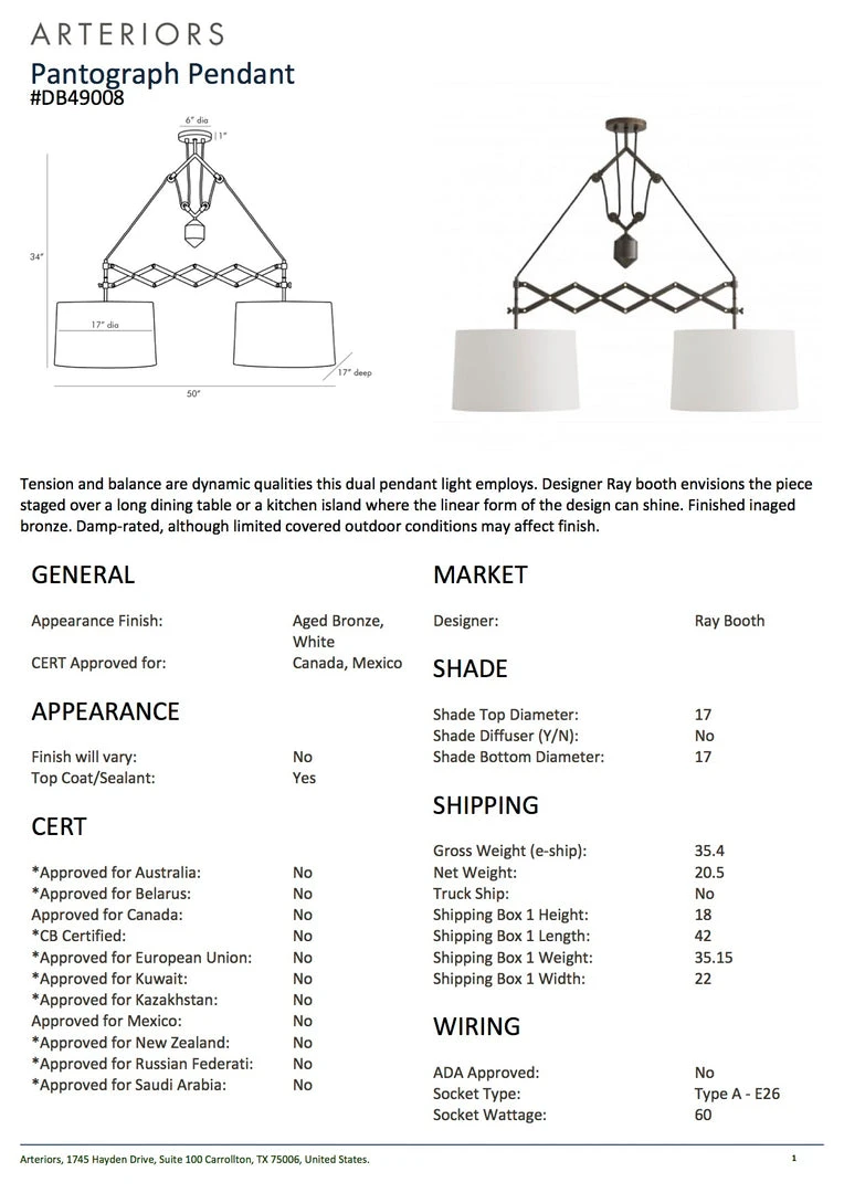 Arteriors Home Pantograph Pendant Bronze New Arrivals 5 Arteriors Home Pantograph Pendant Bronze New Arrivals