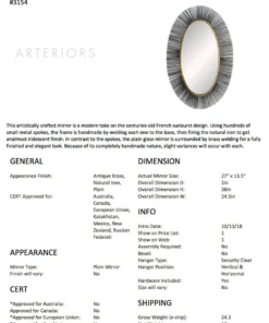 Arteriors Home New Arrivals Perseus Mirror