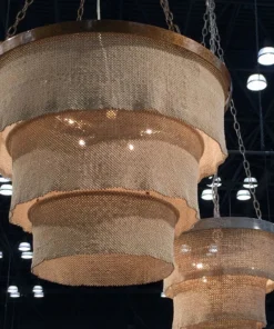 Made Goods New Arrivals Patricia Chandelier Natural Coco Beads And Silver Metal