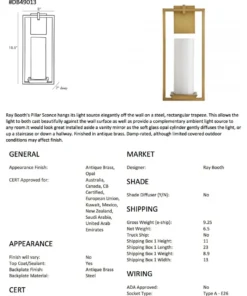 Arteriors Home New Arrivals Pillar Sconce Antique Brass 13 Arteriors Home New Arrivals Pillar Sconce Antique Brass