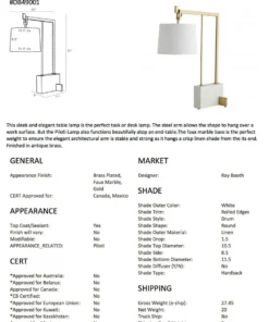 Arteriors Home Piloti Lamp Antique Brass