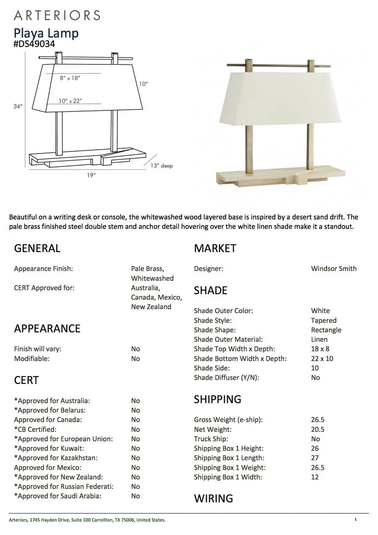 Arteriors Home Playa Lamp 5 Arteriors Home Playa Lamp