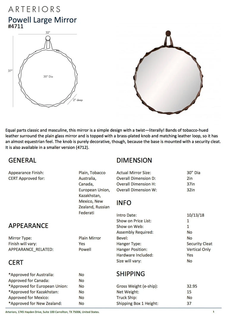 Arteriors Home Powell Mirror 5 Arteriors Home Powell Mirror