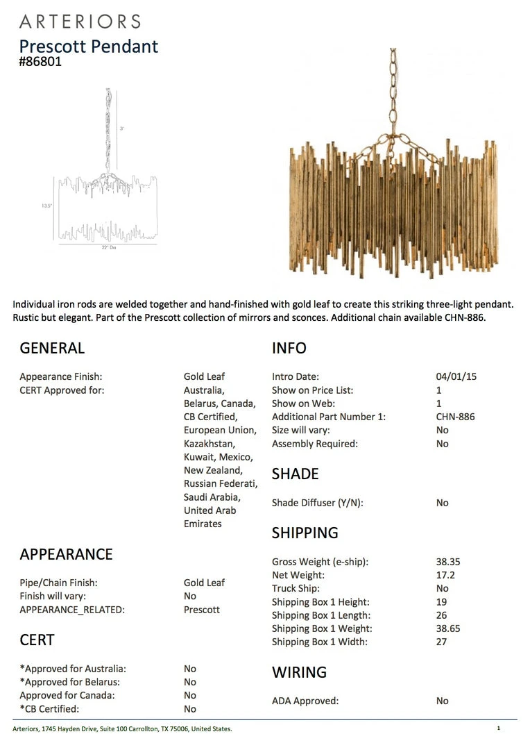 Arteriors Home Prescott Pendant New Arrivals 5 Arteriors Home Prescott Pendant New Arrivals