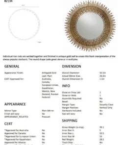 Arteriors Home Prescott Round Mirror Gold Leaf 9 Arteriors Home Prescott Round Mirror Gold Leaf