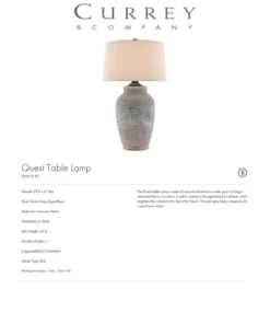 Currey And Company Quest Table Lamp New Arrivals 7 Currey And Company Quest Table Lamp New Arrivals