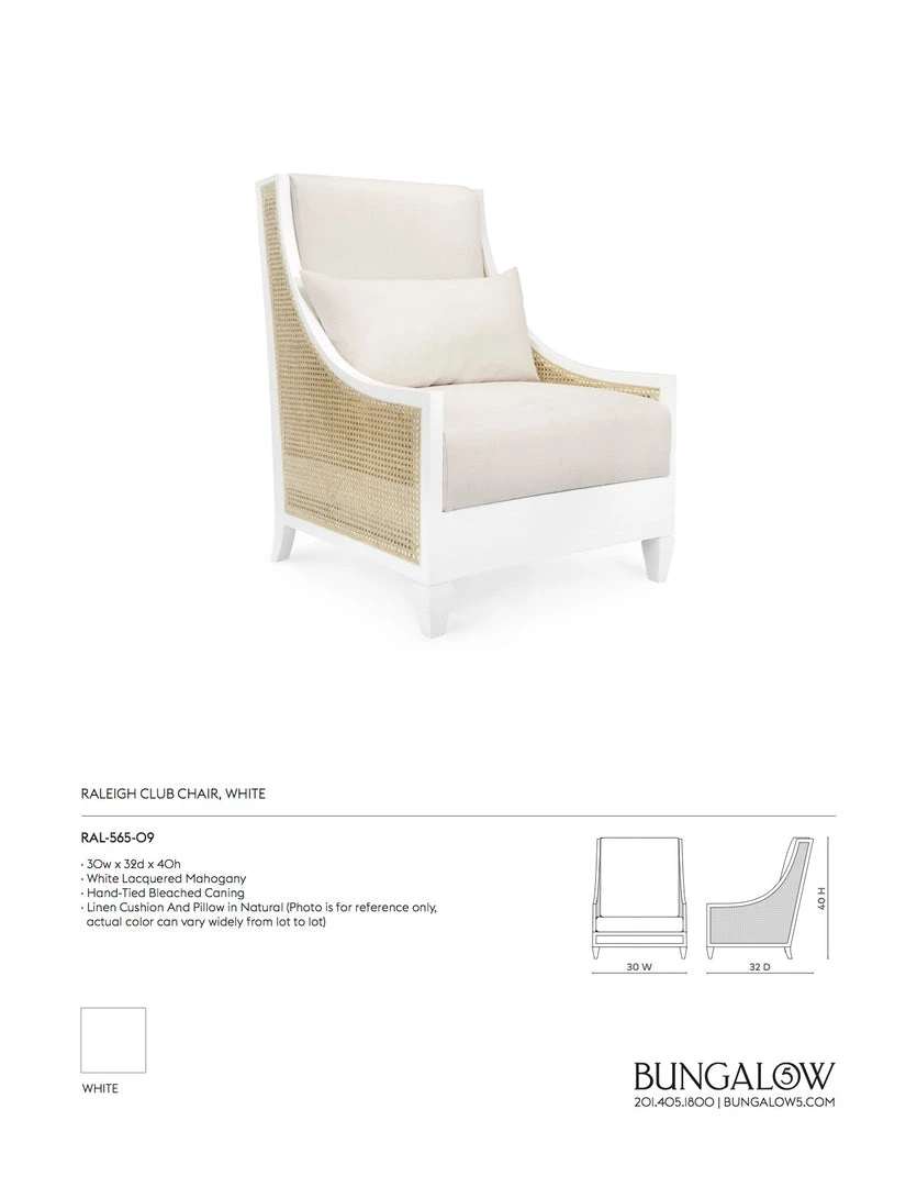 Bungalow 5 Raleigh Club Chair White 4 Bungalow 5 Raleigh Club Chair White